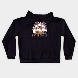 Cute Bunnies in Costumes Easterween Celebration Kids Hoodie